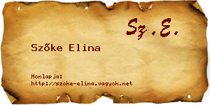 Szőke Elina névjegykártya